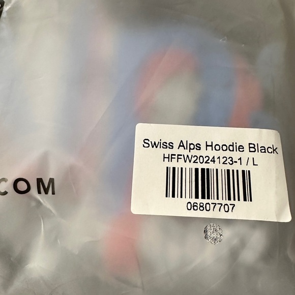 Homme + Femme Swiss Alps Black Graphic Hoodie New - Picture 3 of 3